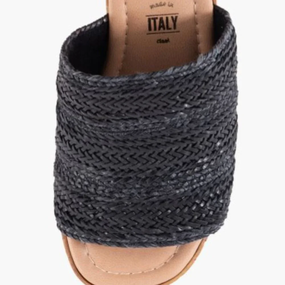 NIB | Seychelles | Applause Woven Platform Mule Sandals | Black | Sz 8.5